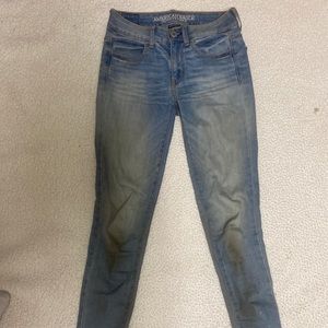 American eagle blue skinny jeans